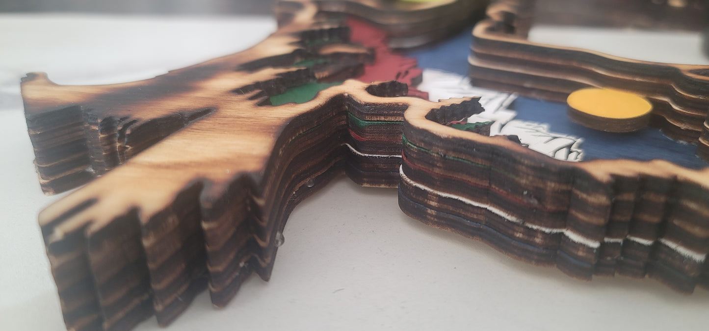 Laser Wood Cut Art-Eagle