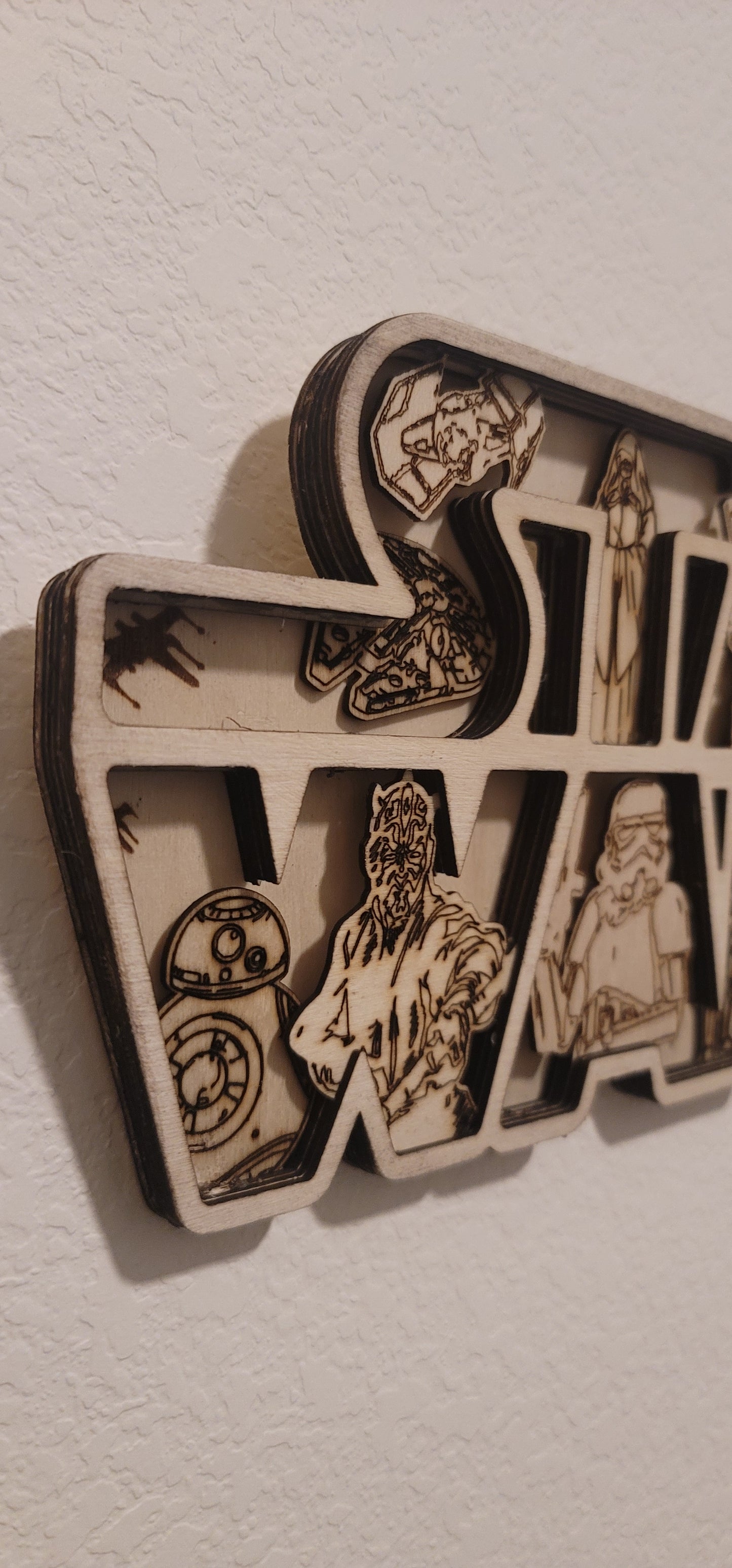 Laser Wood Cut Star Wars Scene