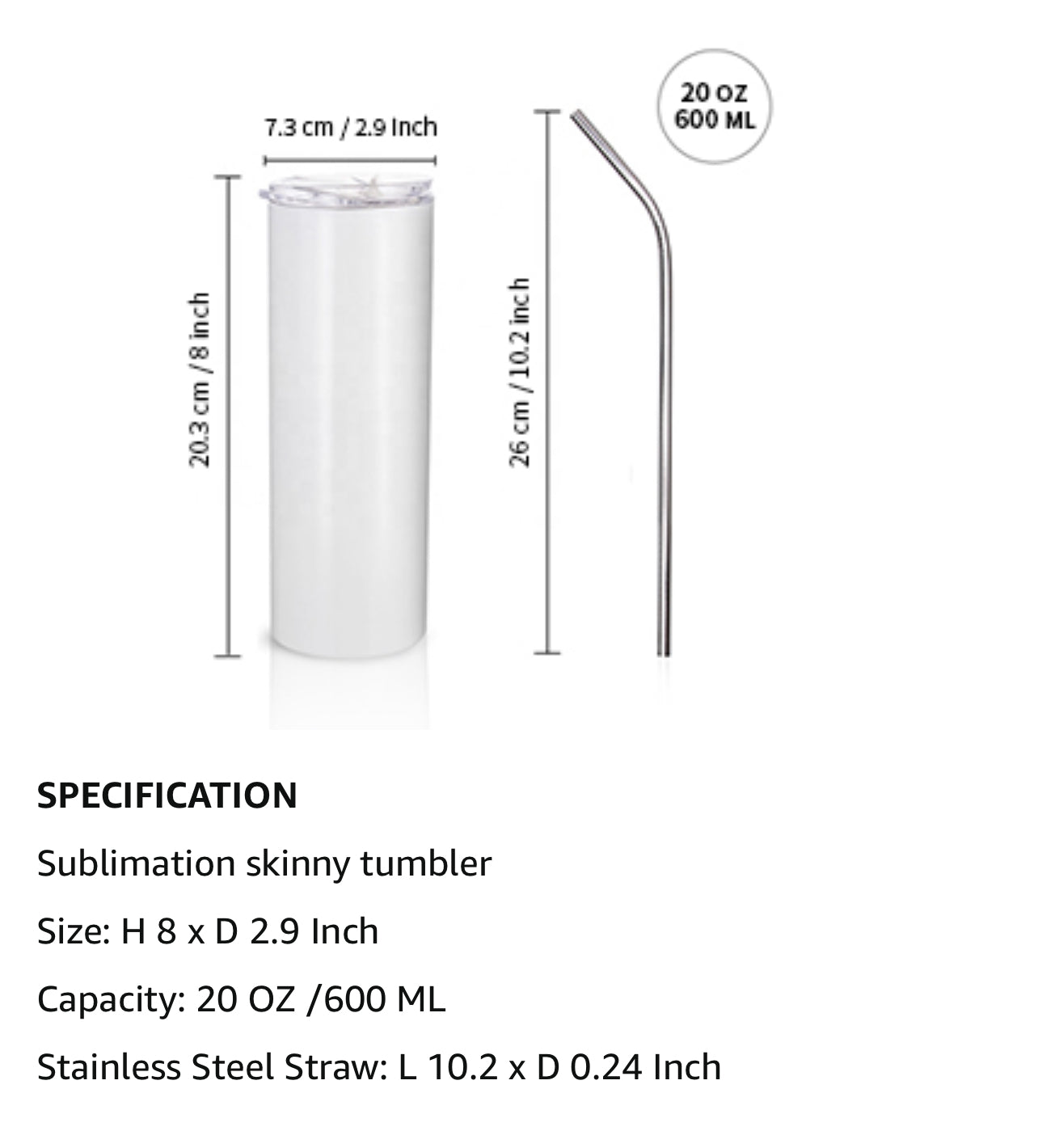 20 oz. Straight Sided Tumblers Misc.-Travel