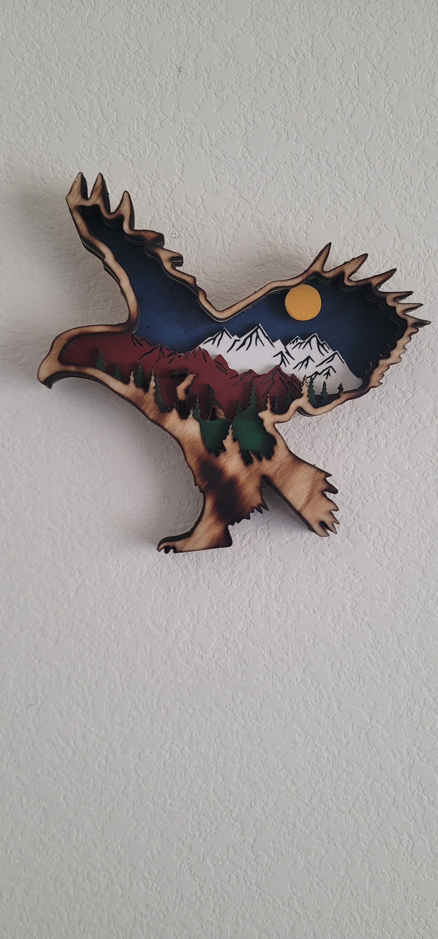 Laser Wood Cut Art-Eagle