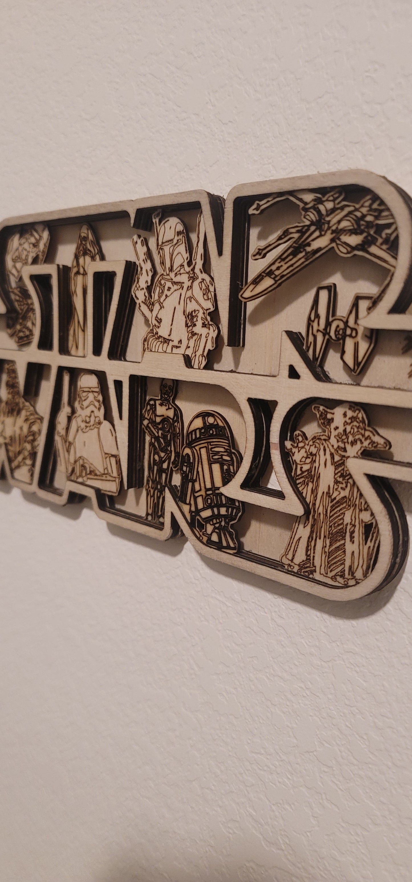 Laser Wood Cut Star Wars Scene