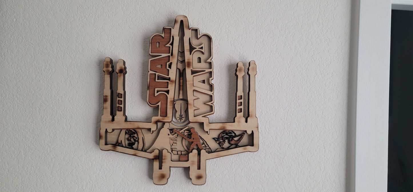 Laser Wood Cut Star Wars Ship