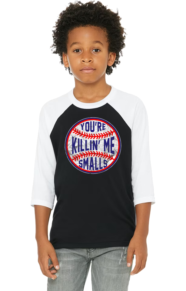 B+C3200Y Bella+Canvas Youth Baseball Shirt-You're Killin' Me Smalls