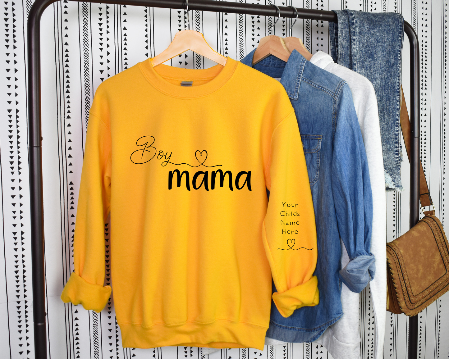 Adult Sweatshirt Personalized-Boy Mama SS007