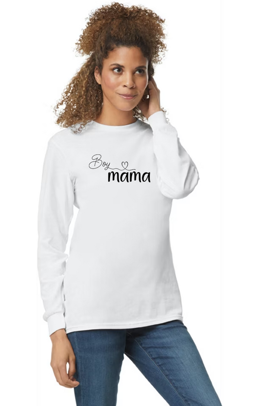Adult Long Sleeved T-Shirt Personalized-Boy Mama LST007