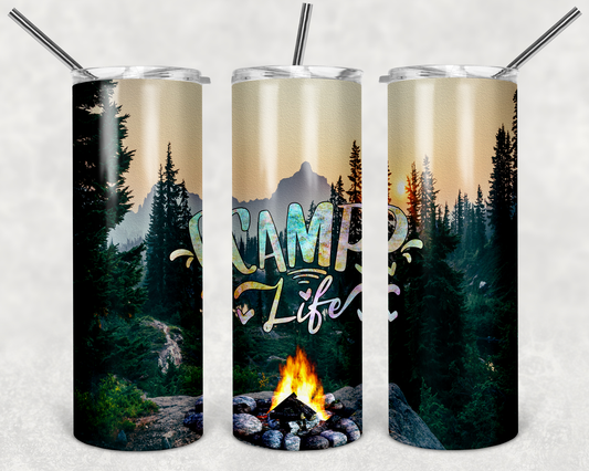 20 oz. Straight Sided Tumblers Leisure Camping-Life Is Best When You're Camping 01