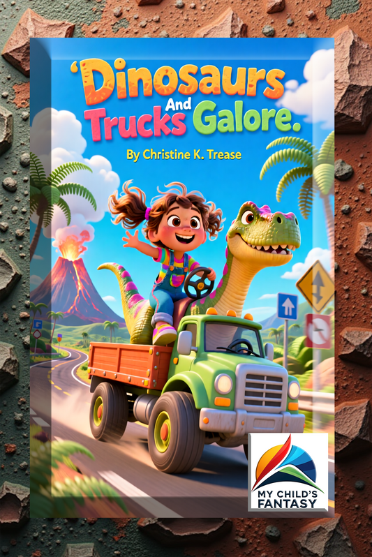 Book-My Child's Fantasy-Dinosaurs And Trucks Galore