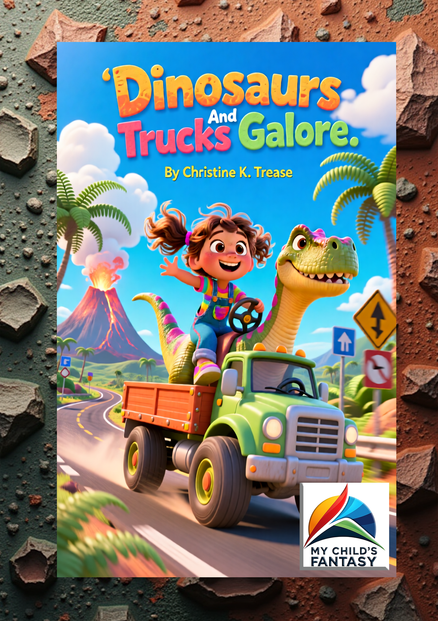 Book My Child's Fantasy-Dinosaurs And Trucks Galore