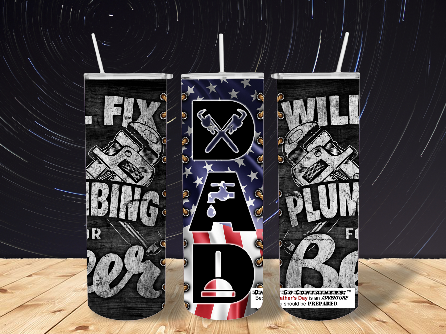 20 oz. Straight Sided Tumblers Father's Day-Plumber Dad