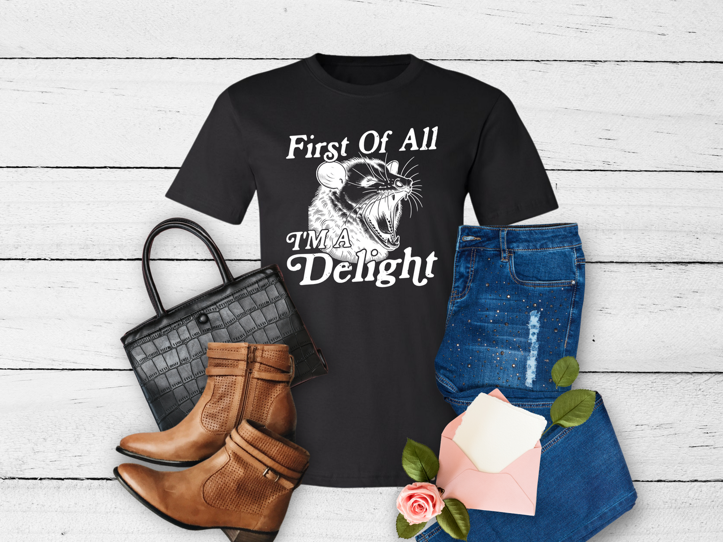 3005CVC-V Adult Tee Shirt First Of All I'm A Delight