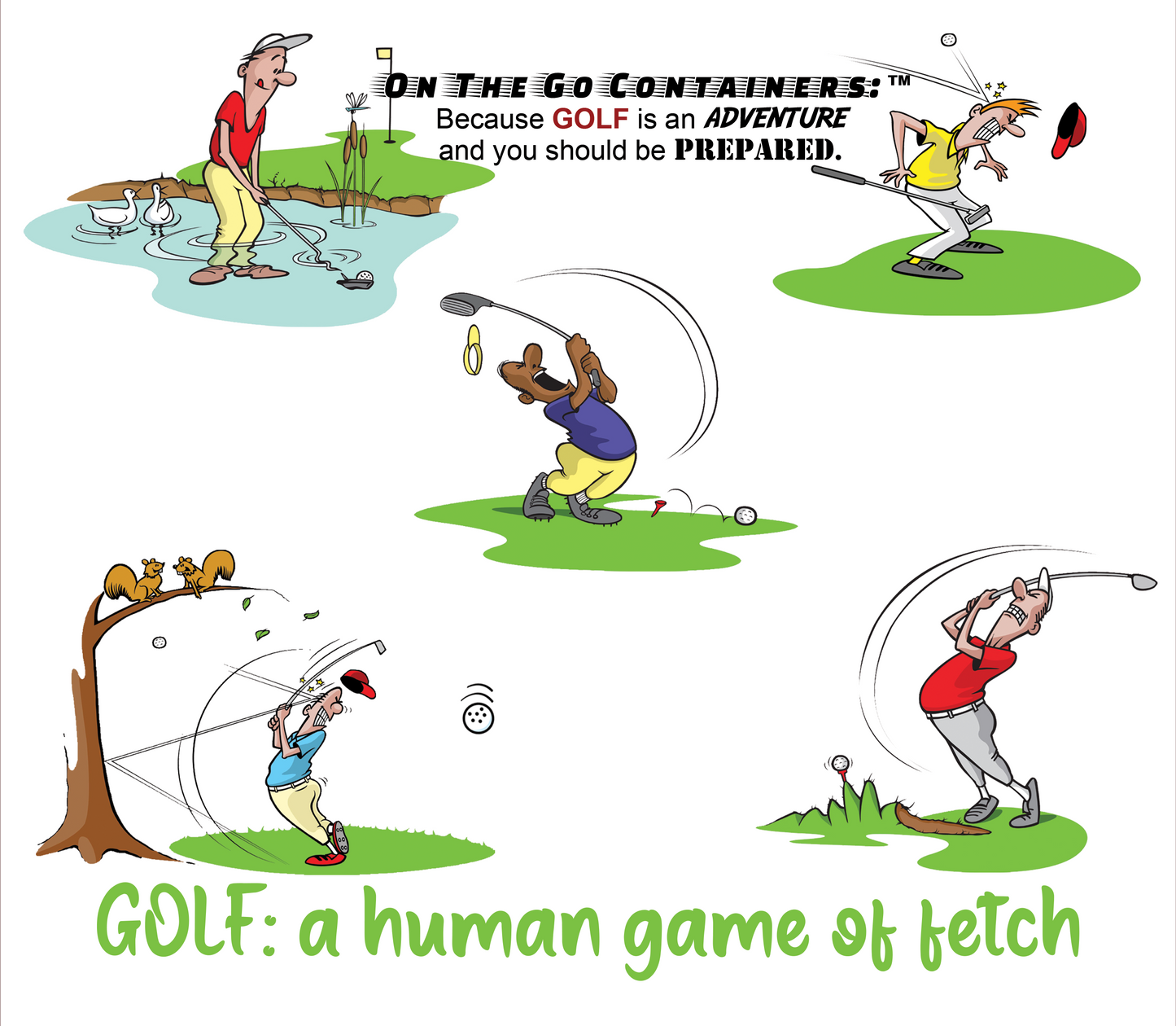 20 oz. Straight Sided Tumblers Sports Golf-Fetch 03