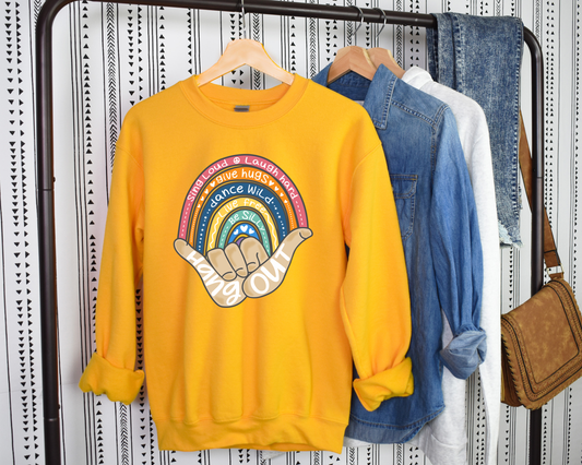 G180-PV Adult Sweatshirt Boho Hang Out Hand Sign