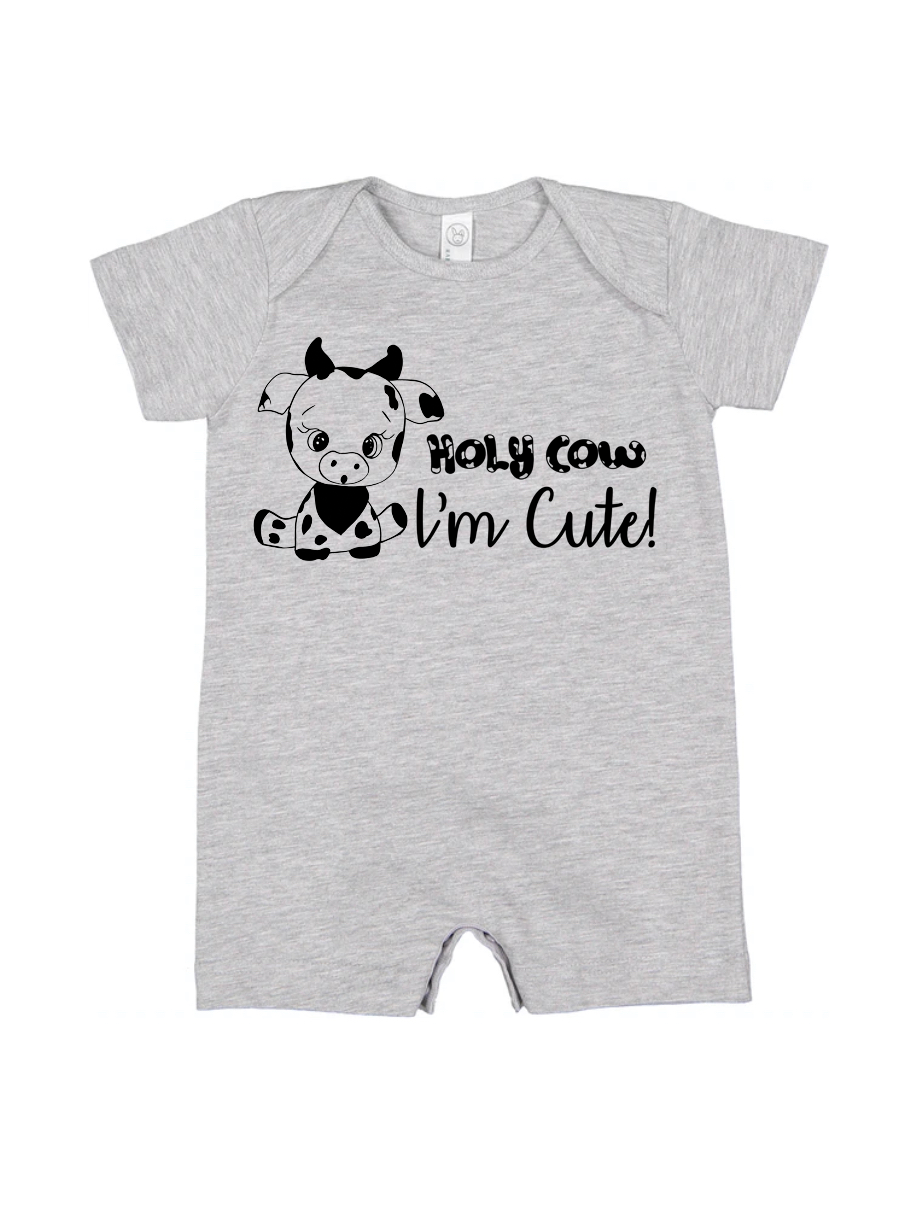 4486-V Baby Tee Shirt Romper Holy Cow I'm Cute