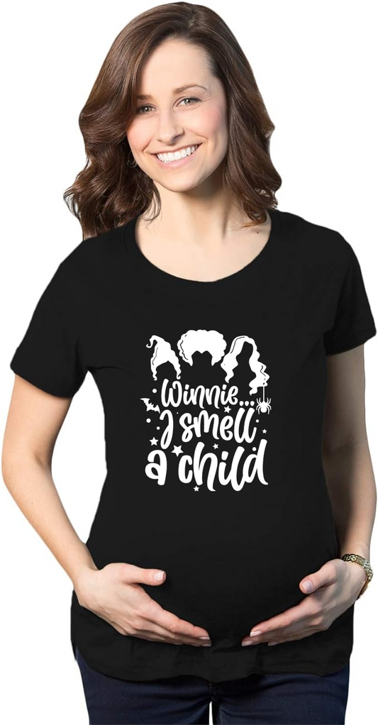 Crazy Dog Brand Maternity T-Shirt-Winnie I Smell A Child