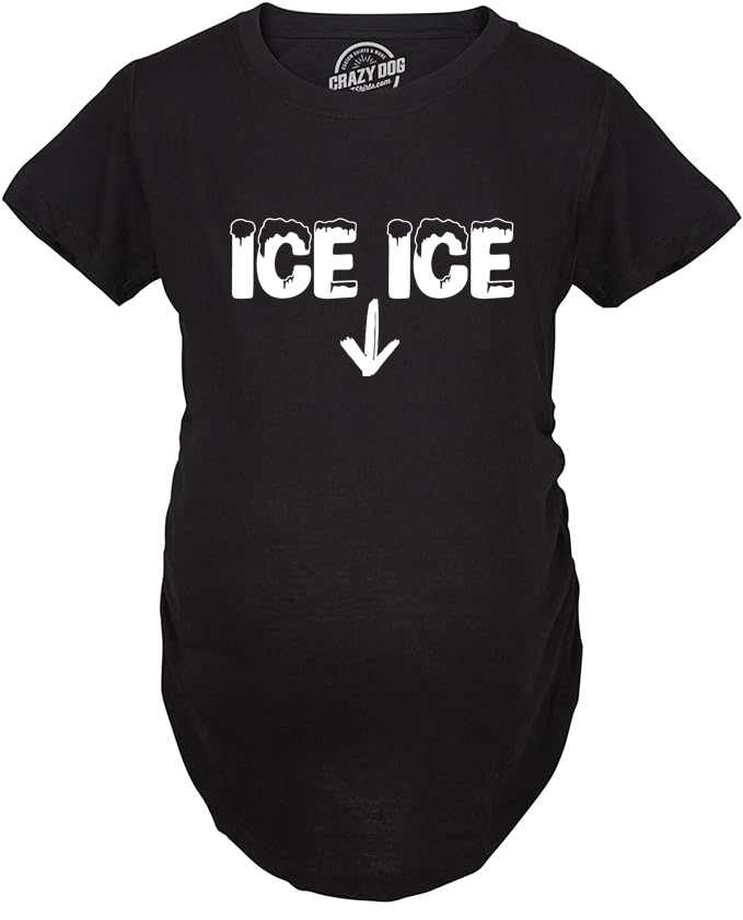 Crazy Dog Brand Maternity T-Shirt-Ice Ice Baby