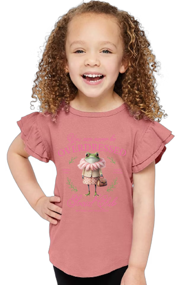 3339-PV Toddler Flutter Sleeve T-Shirt You Can Never Be Overdressed