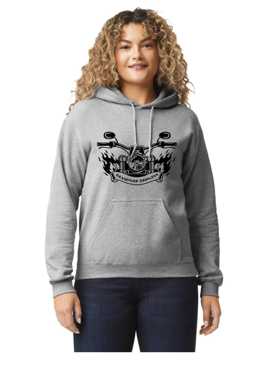 G185-PV Adult Hoodie-Passenger Princess Motorcycle