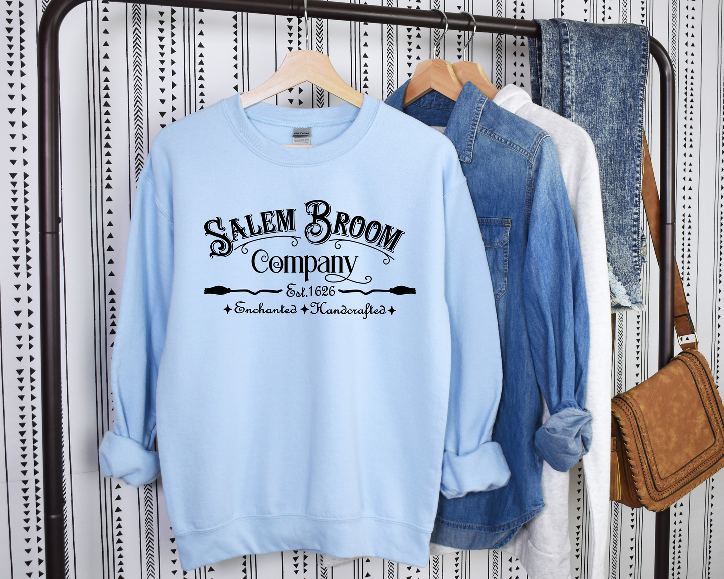 G180-V Adult Sweatshirt Halloween Salem Broom Company