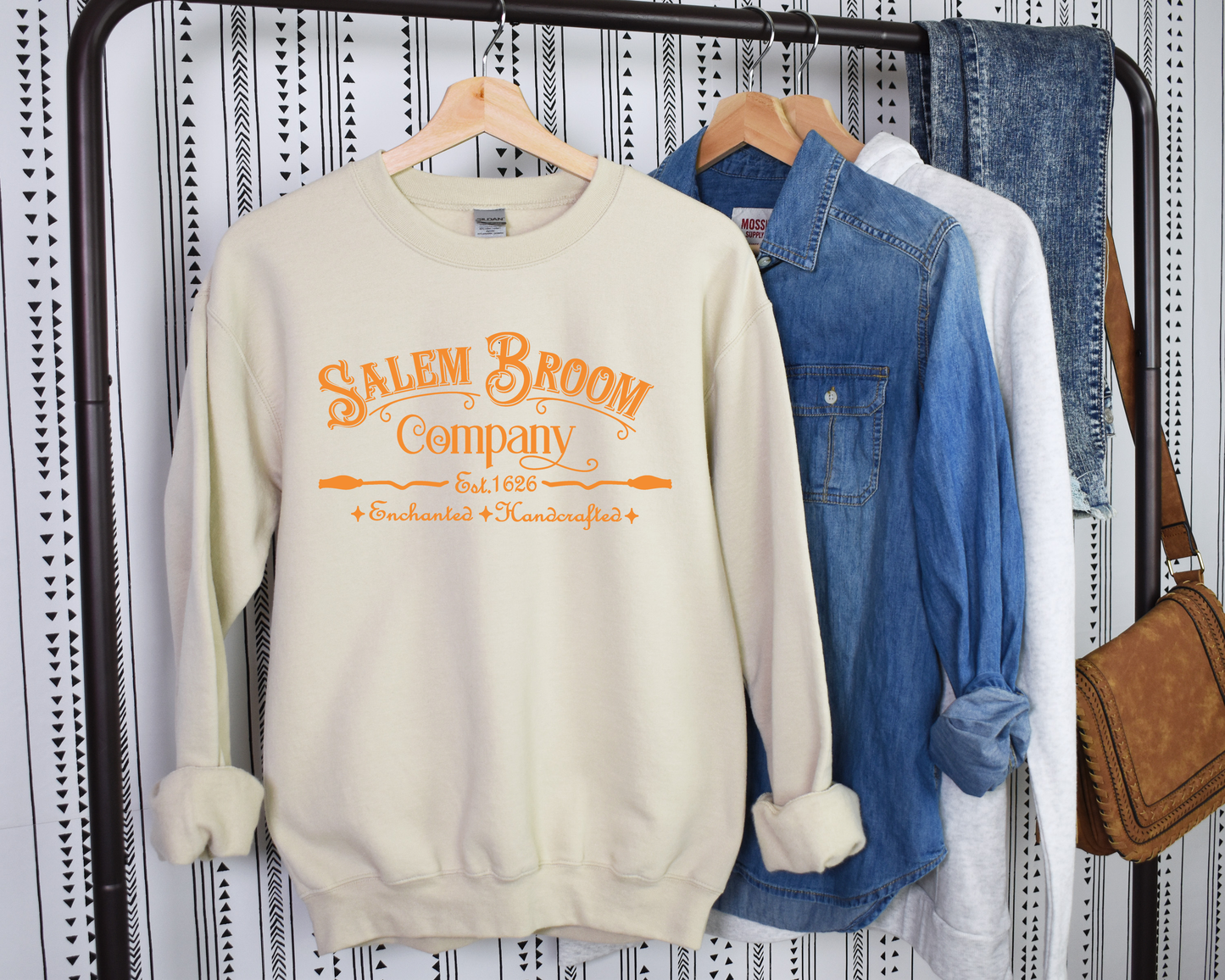 G180-V Adult Sweatshirt Halloween Salem Broom Company