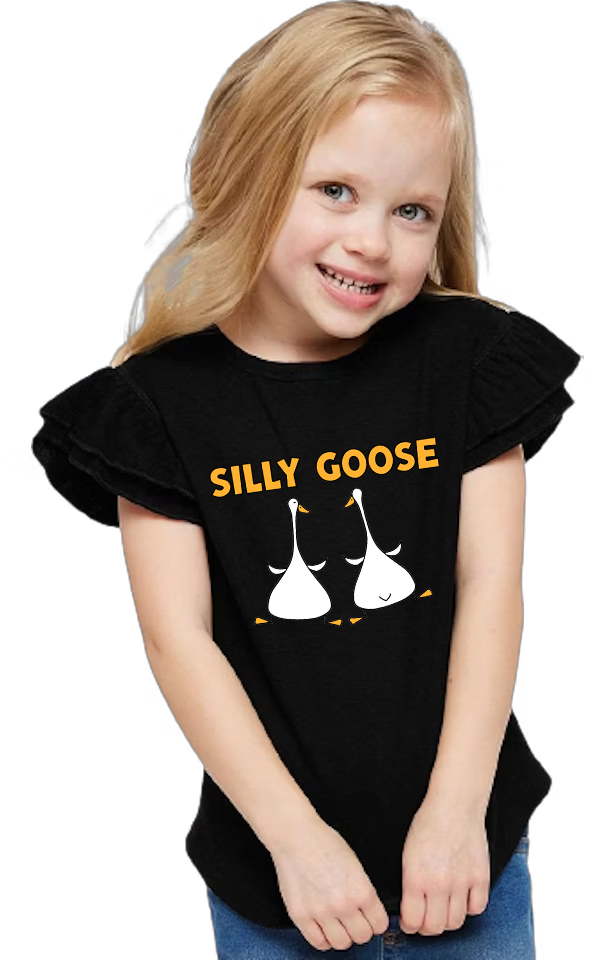 3339-Goosey Goosey Gander Toddler Flutter Sleeve T-Shirt