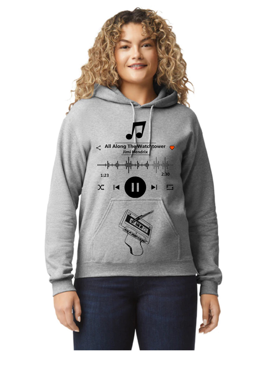 G185-V Adult Hoodie-Jimi Hendrix Watchtower