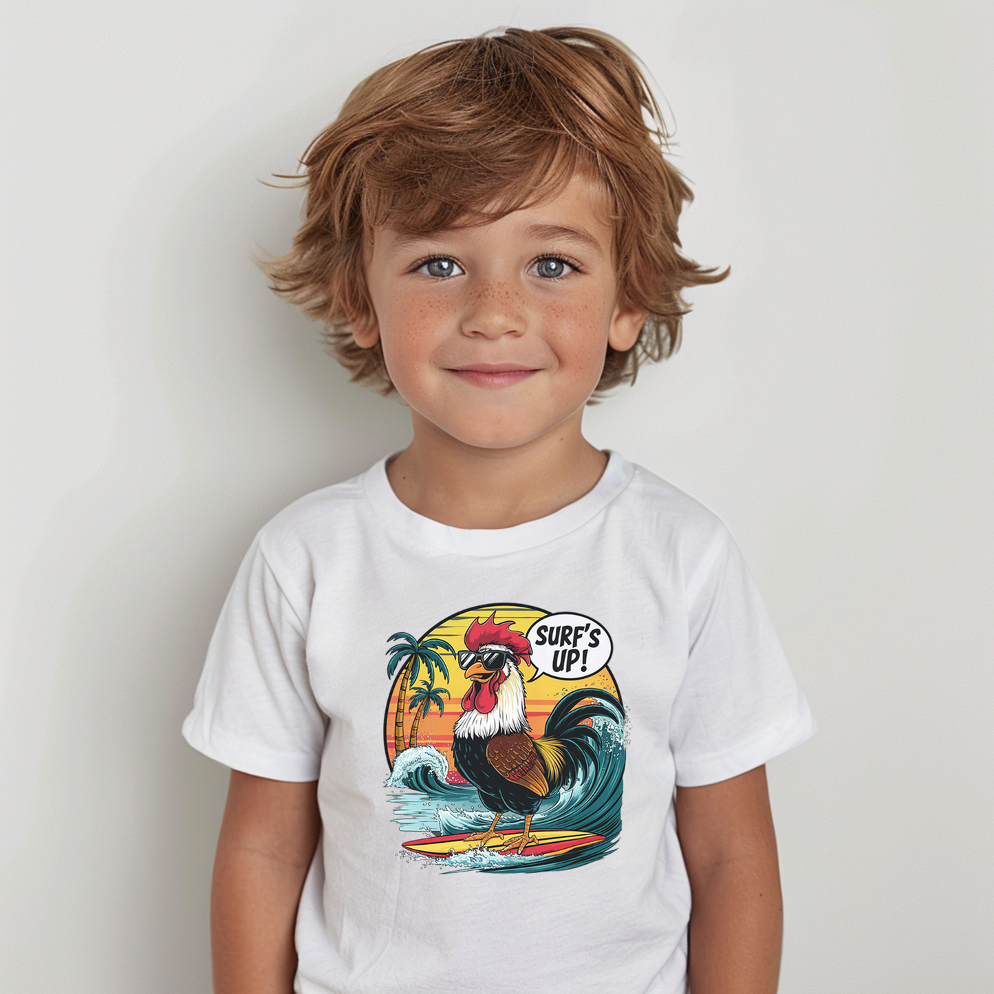 G510P-PV Toddler Tee Shirt Surf's Up Rooster