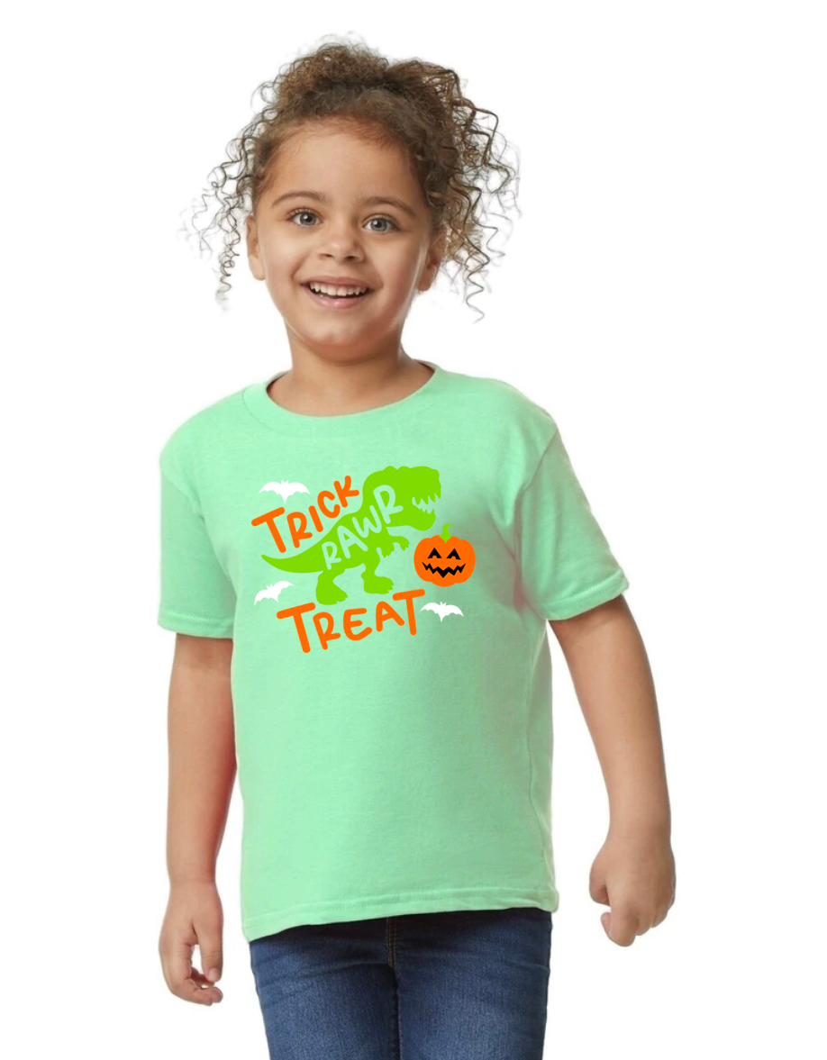G5100P-Toddler T-Shirt Halloween Trick RAWR Treat
