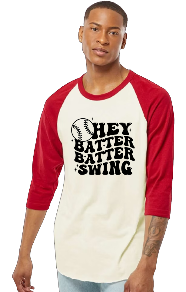 Tultex0245TC Baseball Shirt Adult Hey Batter Batter