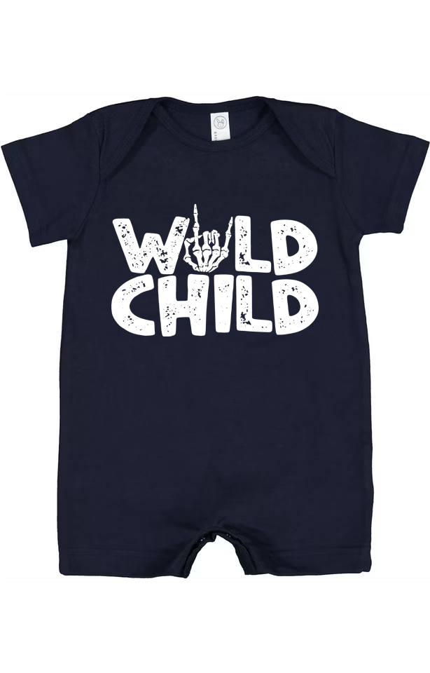 4486-V Baby Tee Shirt Romper Wild Child