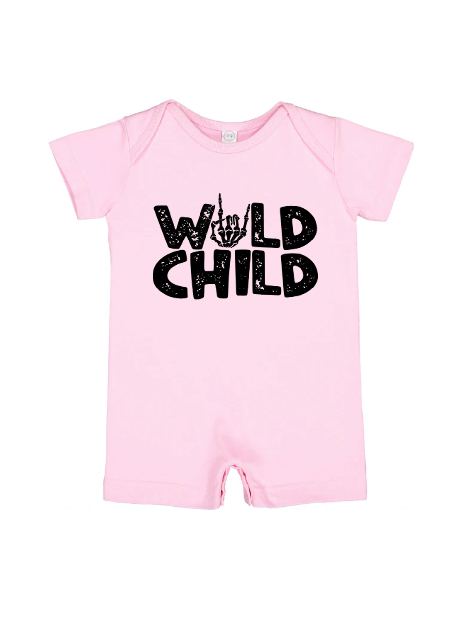 4486-V Baby Tee Shirt Romper Wild Child