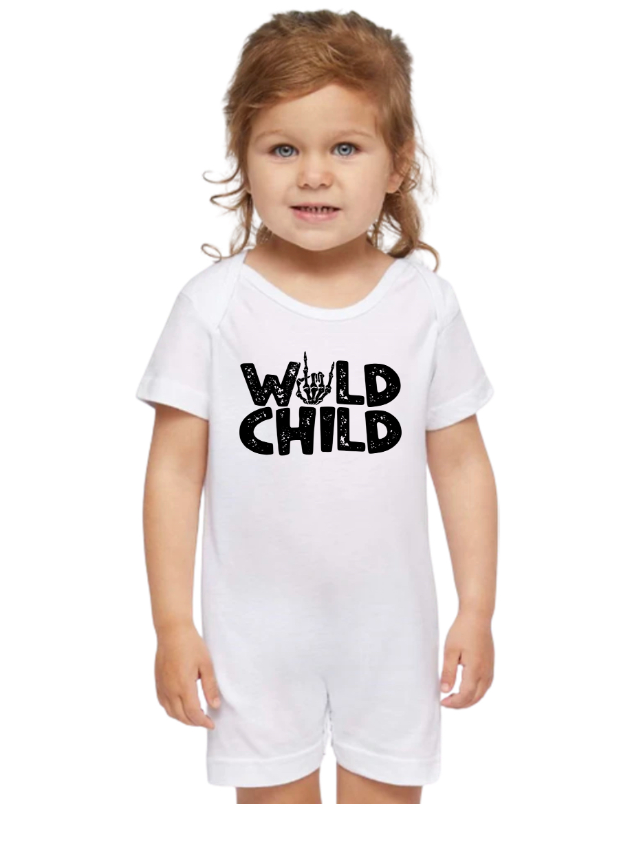 4486-V Baby Tee Shirt Romper Wild Child