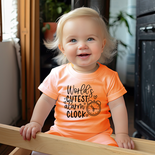 Infant Tee Shirts 3401 Cutest Alarm Clock