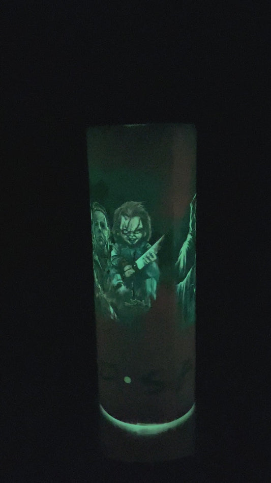 20 oz. Straight Sided Glow In The Dark Tumblers FRIENDS