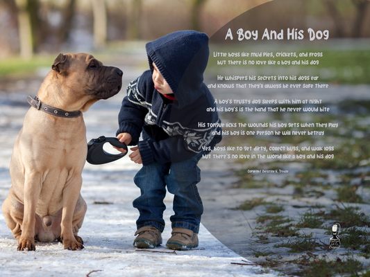Poetography Art Prints Children - A Boy And His Dog
