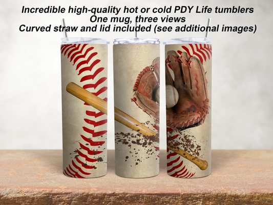 20 oz. Straight Sided Tumblers Sports Baseball-Baseball 01