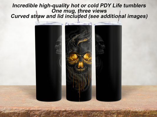 20 oz. Straight Sided Tumblers Misc.-Flame-Eyed Skull