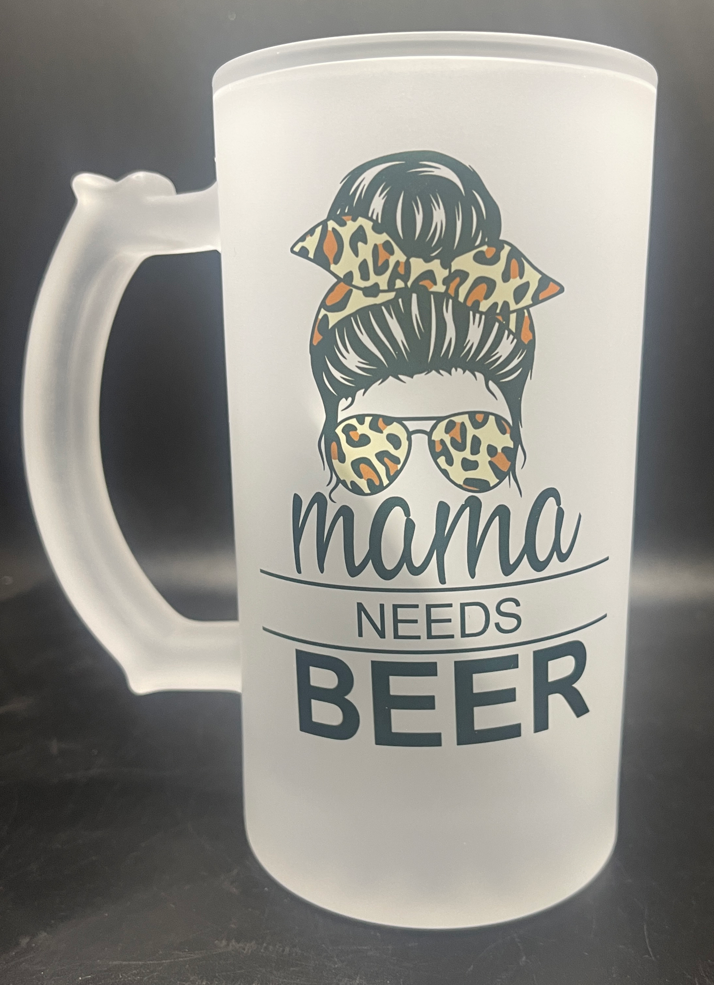 16 oz. Beer Mug Frosted Mama Needs Beer