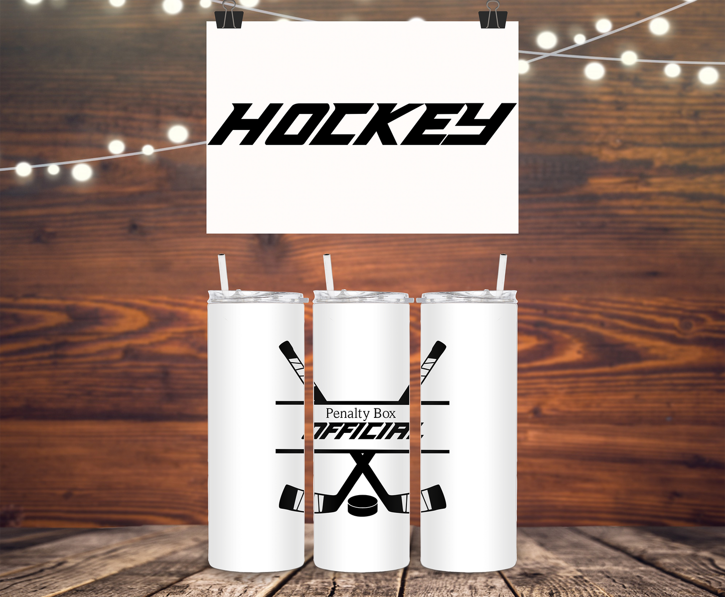 20 oz. Straight Sided Tumblers Sports Hockey- Penalty Box Official