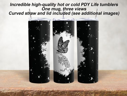 20 oz. Straight Sided Tumblers Misc.-Skeleton Butterfly