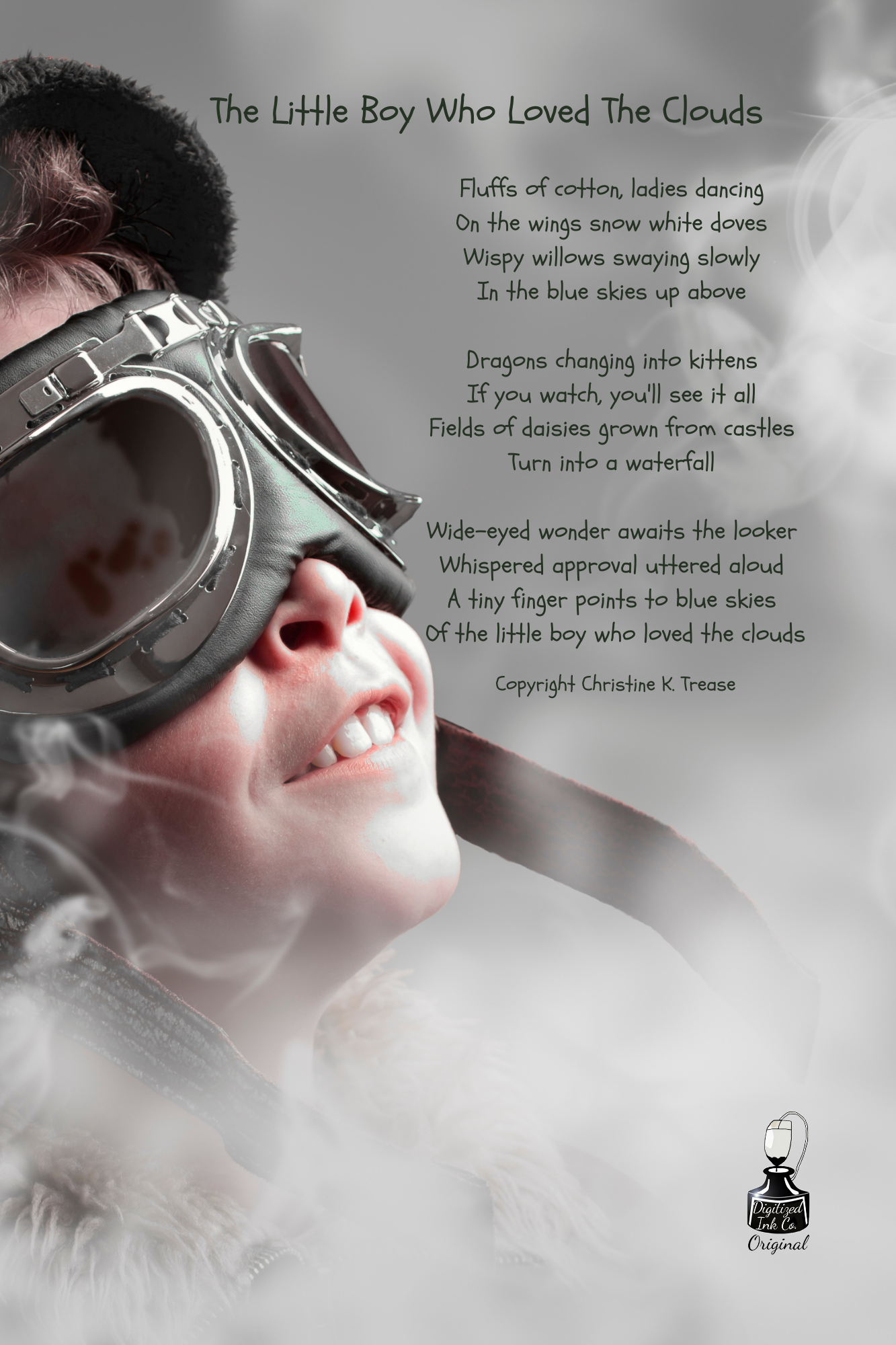 Poetography Art Prints Children - The Little Boy Who Loved The Clouds