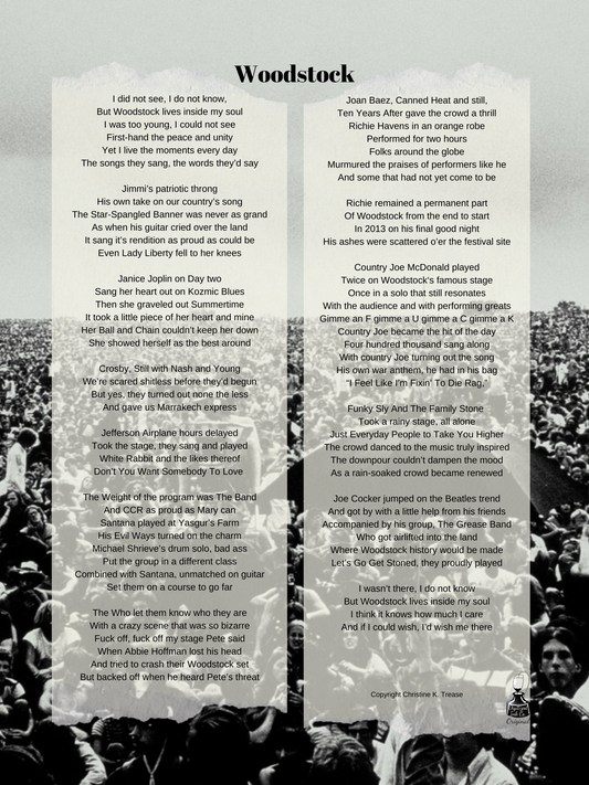 Poetography Art Prints Life - Woodstock