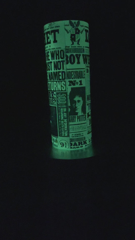 20 oz. Straight Sided Glow In The Dark Tumblers Daily Prophet Harry Potter